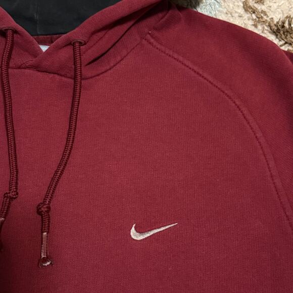 2000s Nike Maroon Red Essential Hoodie Size Large Y2K Streetwear - Picture 2 of 5